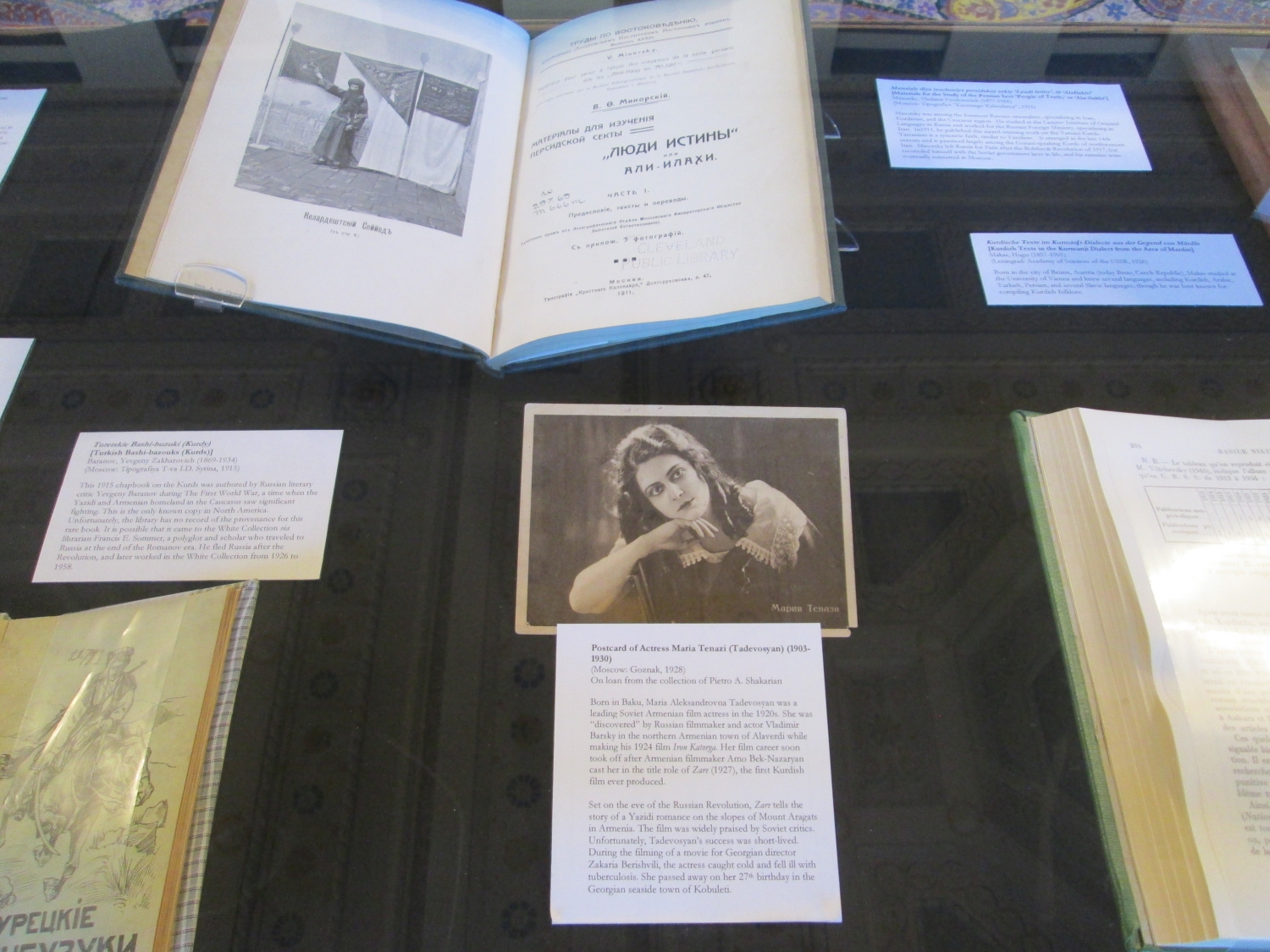 Maria Tenazi postcard and work by V. F. Minorsky